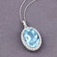 9.59 Carat Genuine Aquamarine and Diamond Pendant in 14K White Gold