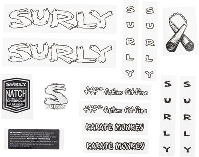 Ensemble d'autocollants pour cadre Surly Karate Monkey - Blanc