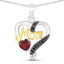Pendentif en Grenat et Spinelle Noir de 0,55 Carat en Argent Sterling