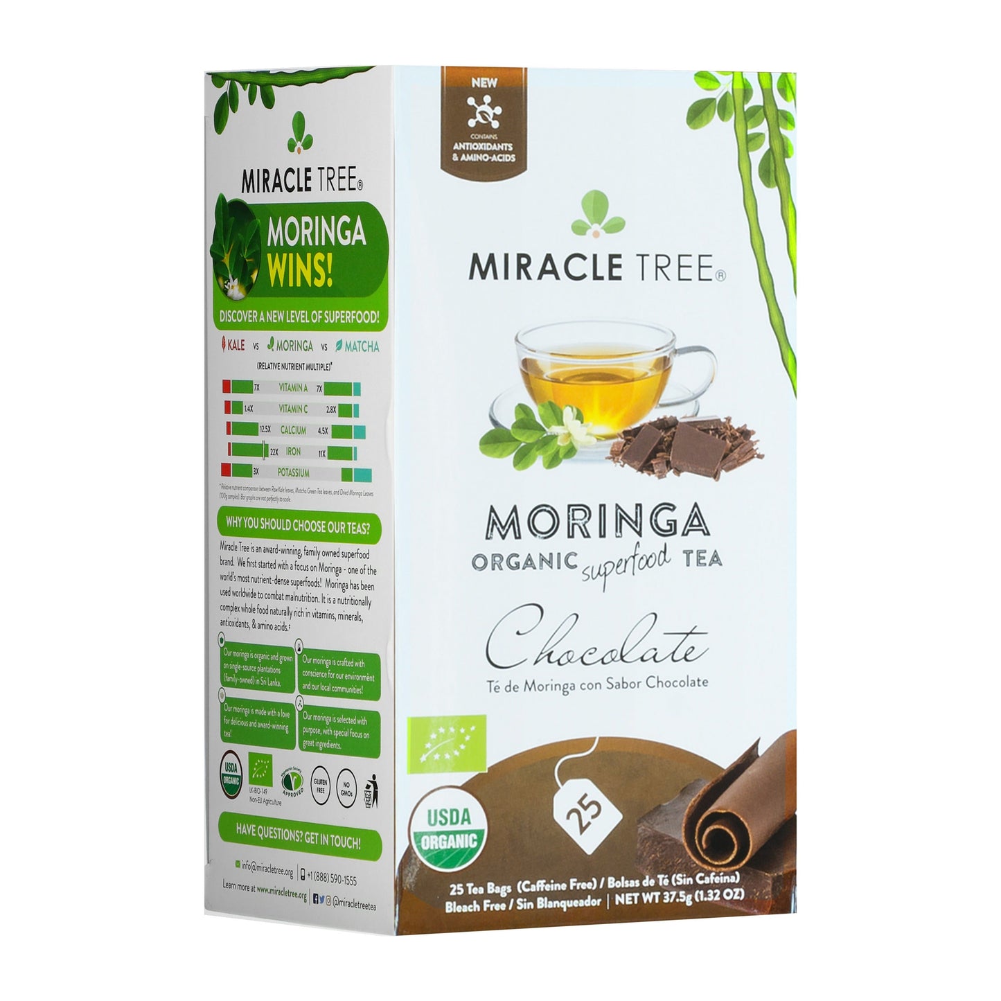 Organic Moringa Tea with Chocolate Flavor