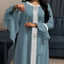 Abaya brodée avec manches volantes pour femmes