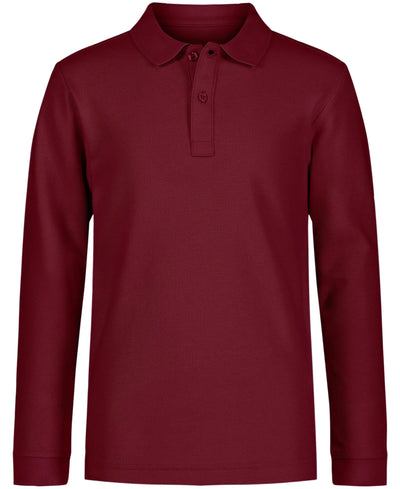 Nautica Boys' Long Sleeve Polo Shirt - Burgundy
