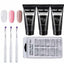 Kit de Poly Gel pour Nail Art Français avec Pinceau UV et Conseils d'Ongles