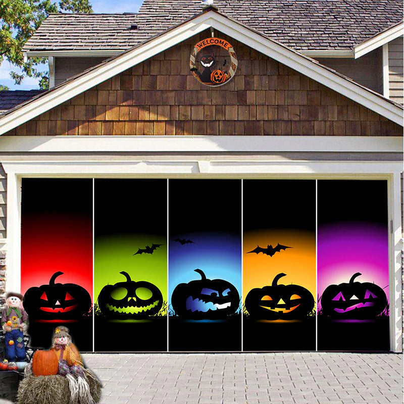 Banner de puerta de garaje Halloween Bosque Nebuloso
