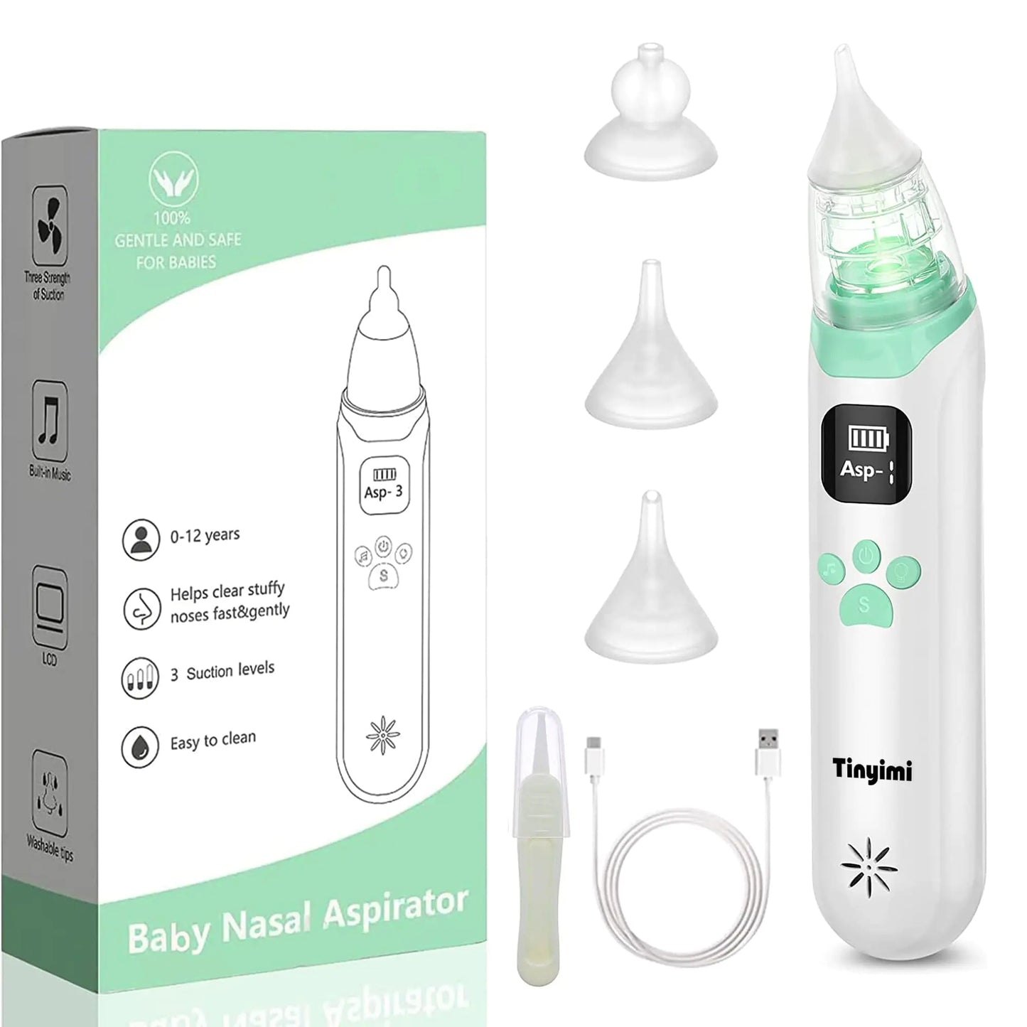 Aspirateur Nasal Bébé Premium avec Aspiration Réglable et Caractéristiques Apaisantes