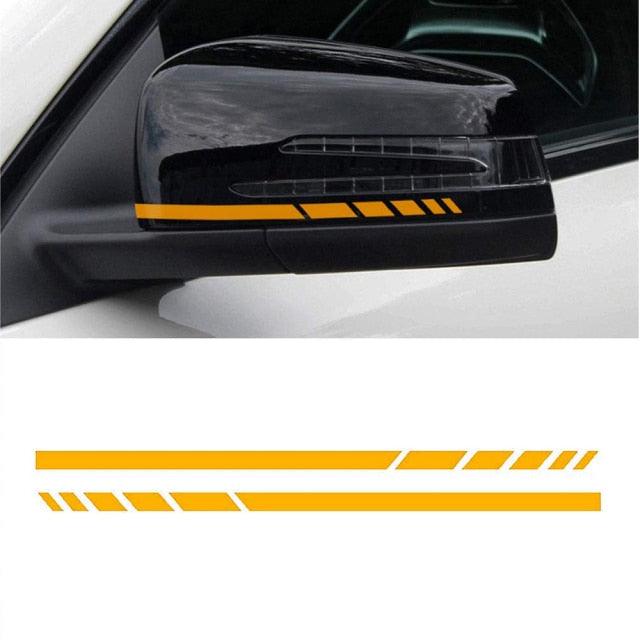Calcomanías Reflectantes Premium para Espejos Retrovisores de Automóvil - 1 Par