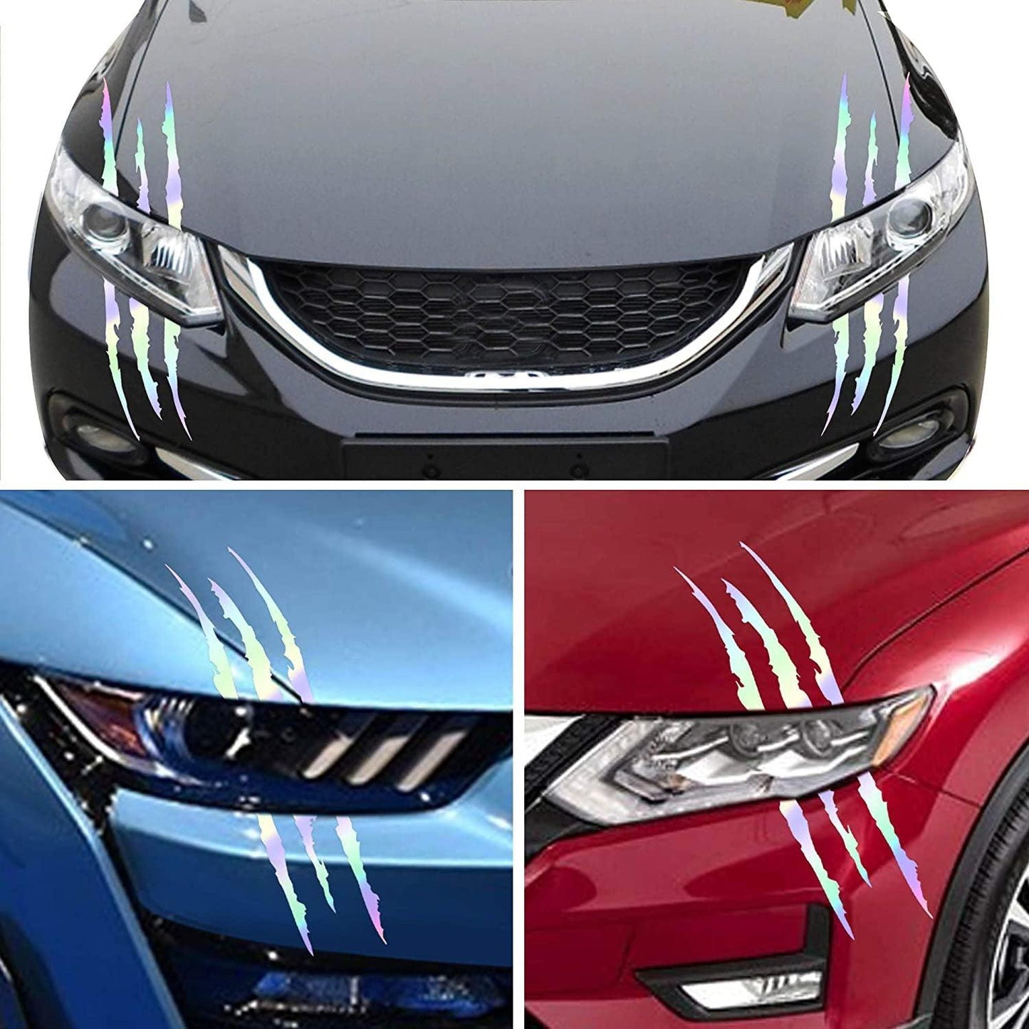 Calcomanías Reflectantes Premium para Espejos Retrovisores de Automóvil - 1 Par