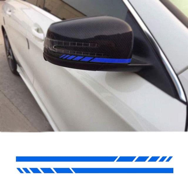 Calcomanías Reflectantes Premium para Espejos Retrovisores de Automóvil - 1 Par