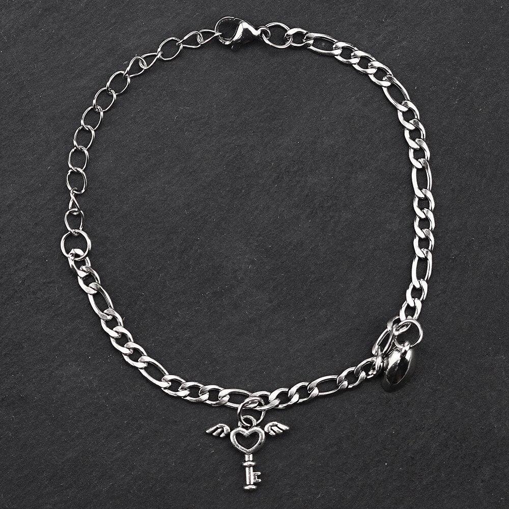 Bracelets Couple Charme Cœur Magnétique - Acier Inoxydable