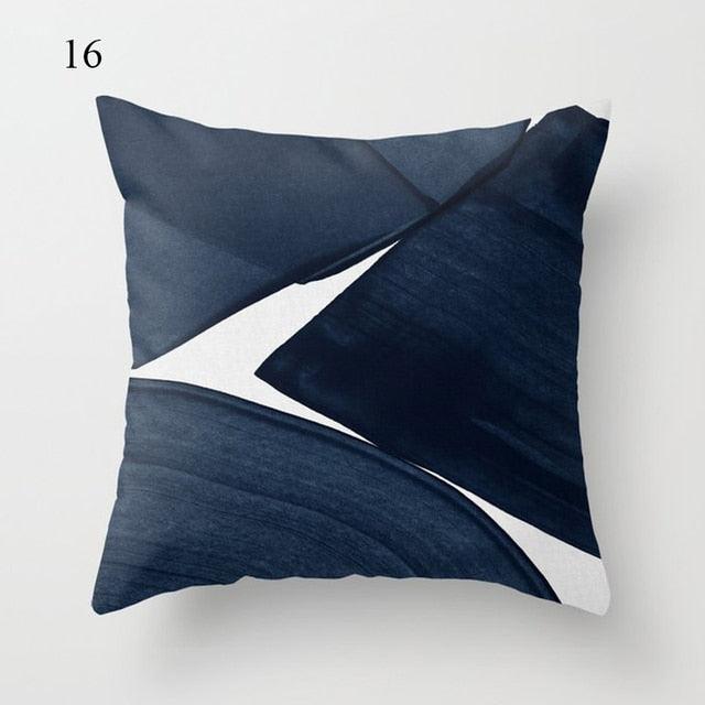 Funda de Cojín Geométrica Azul Elegante - 45x45CM