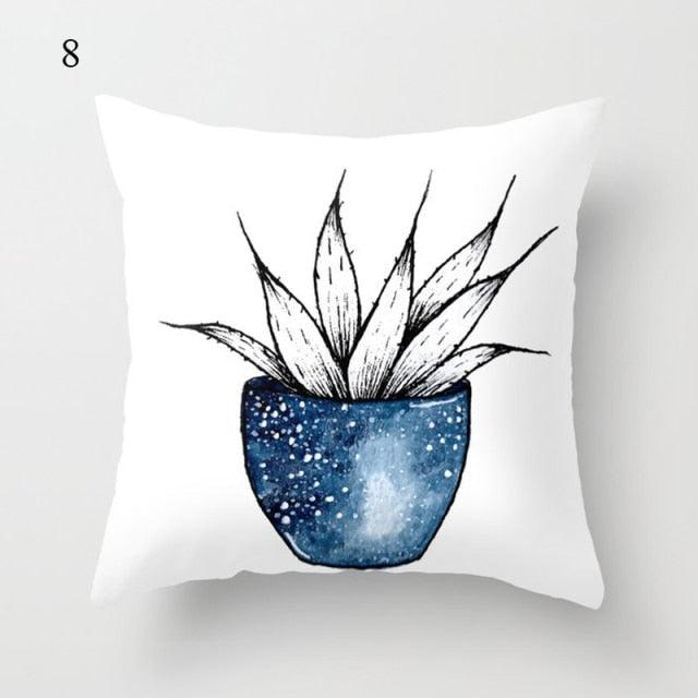 Funda de Cojín Geométrica Azul Elegante - 45x45CM