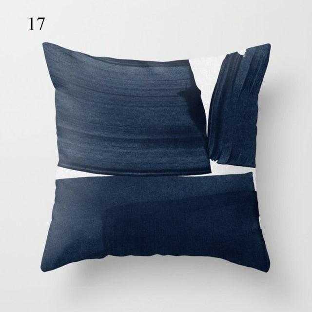 Funda de Cojín Geométrica Azul Elegante - 45x45CM