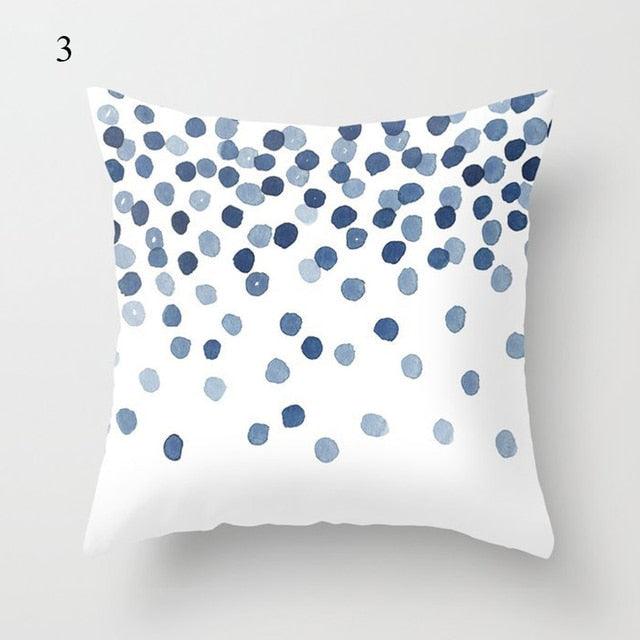 Funda de Cojín Geométrica Azul Elegante - 45x45CM