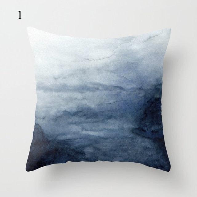 Funda de Cojín Geométrica Azul Elegante - 45x45CM