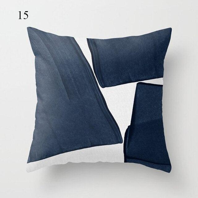 Funda de Cojín Geométrica Azul Elegante - 45x45CM