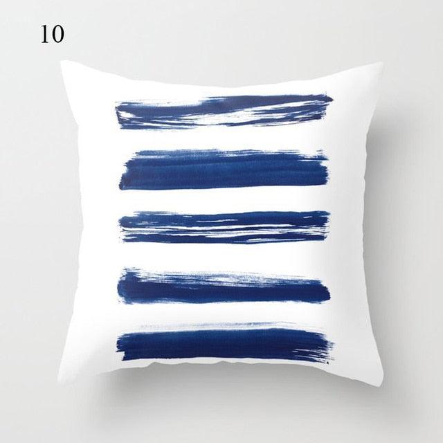 Funda de Cojín Geométrica Azul Elegante - 45x45CM