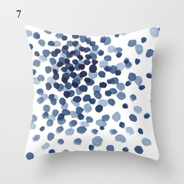 Funda de Cojín Geométrica Azul Elegante - 45x45CM