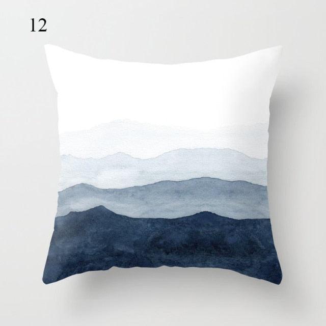 Funda de Cojín Geométrica Azul Elegante - 45x45CM