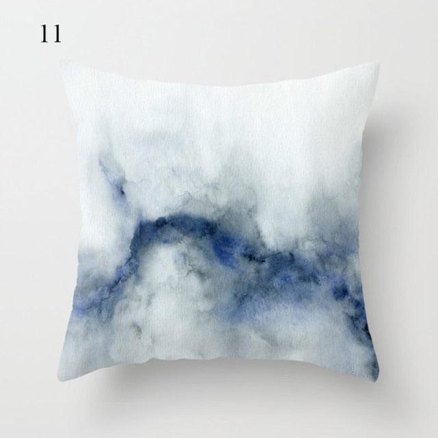 Funda de Cojín Geométrica Azul Elegante - 45x45CM