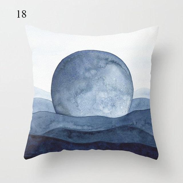 Funda de Cojín Geométrica Azul Elegante - 45x45CM