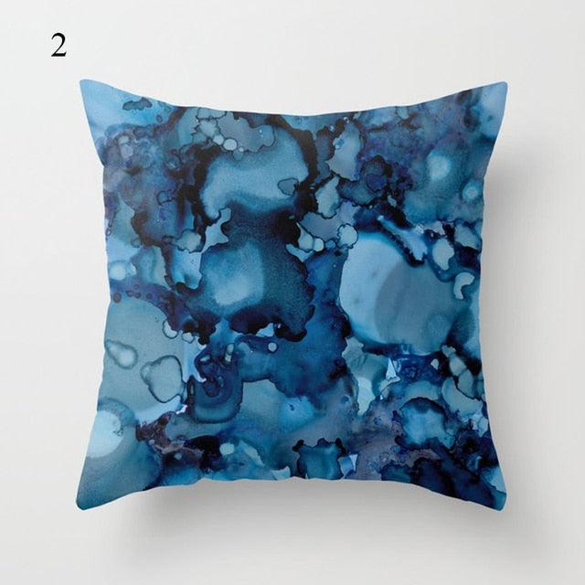 Funda de Cojín Geométrica Azul Elegante - 45x45CM