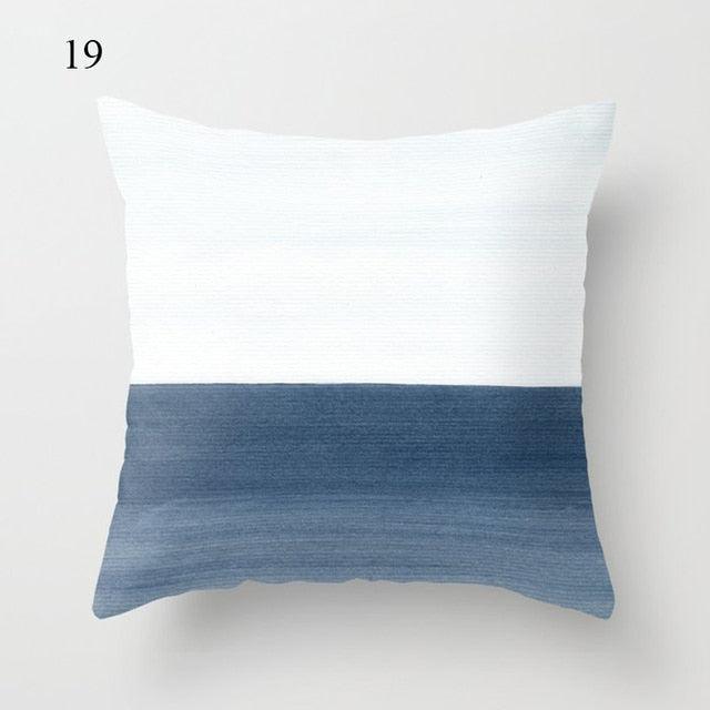 Funda de Cojín Geométrica Azul Elegante - 45x45CM