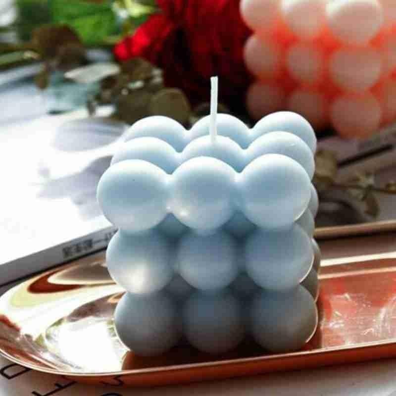 Charming Cube Wax Fragrance Candle - Handmade Rose Scented Decor - Korvel