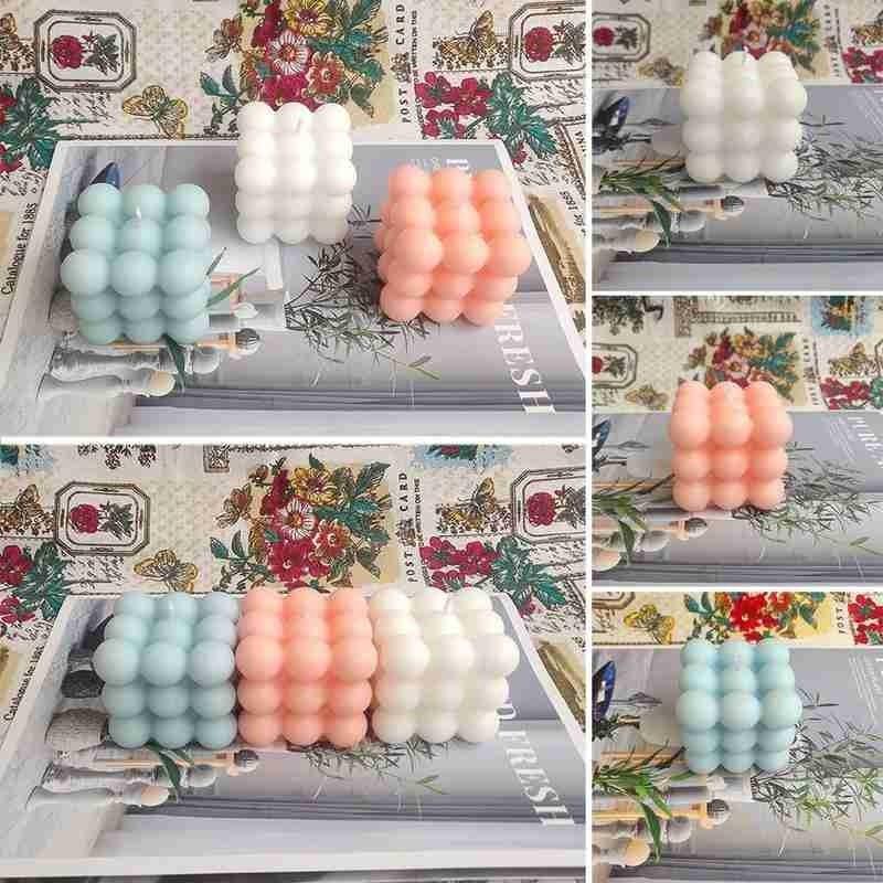 Charming Cube Wax Fragrance Candle - Handmade Rose Scented Decor - Korvel