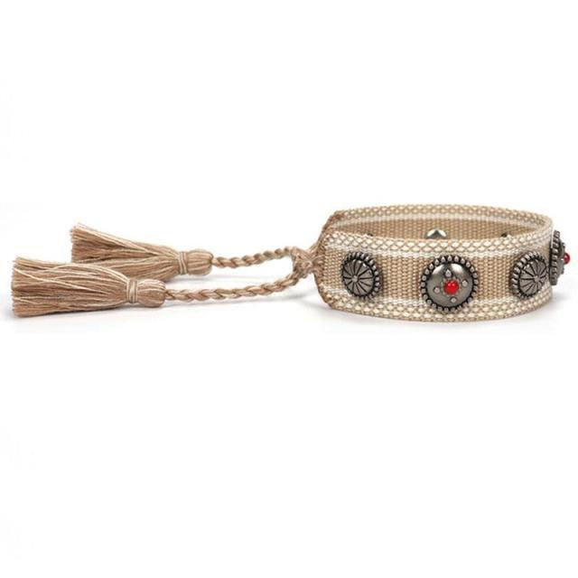 Bracelet d'amitié tissé - Enroulement en coton ajustable pour tous