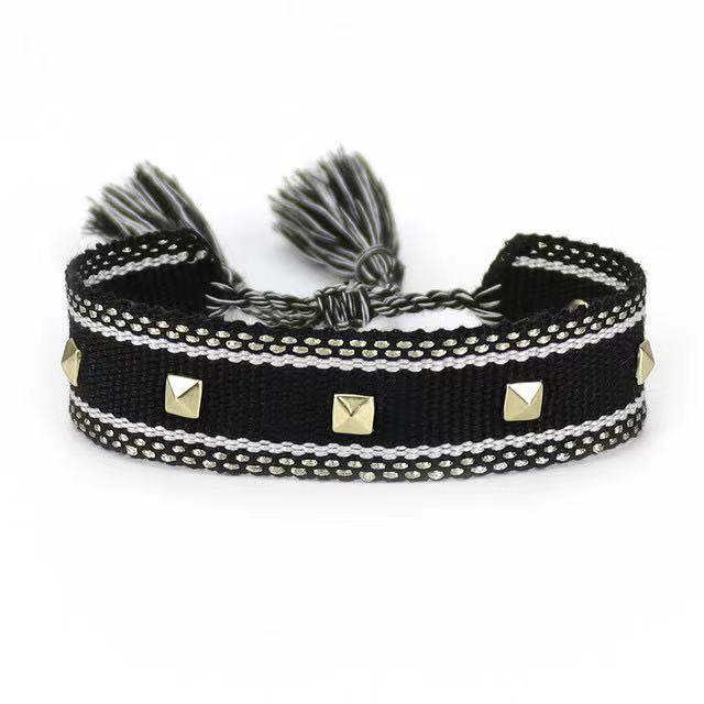 Bracelet d'amitié tissé - Enroulement en coton ajustable pour tous