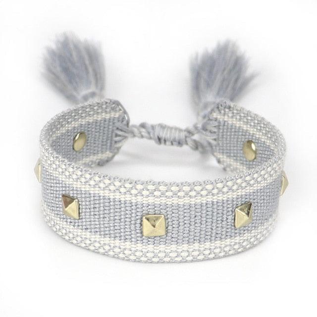 Bracelet d'amitié tissé - Enroulement en coton ajustable pour tous
