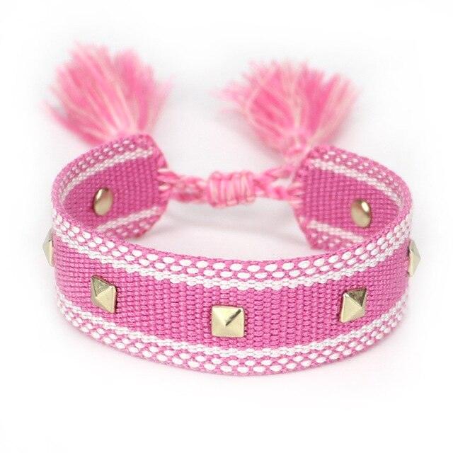 Bracelet d'amitié tissé - Enroulement en coton ajustable pour tous