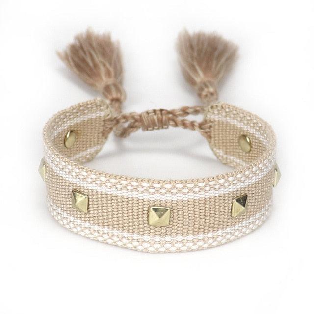 Bracelet d'amitié tissé - Enroulement en coton ajustable pour tous