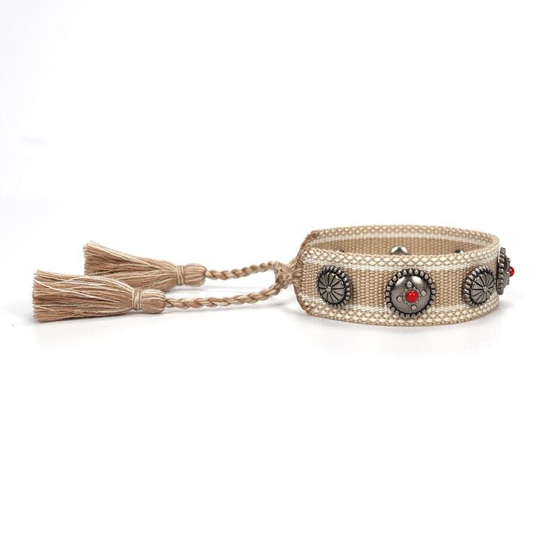 Bracelet d'amitié tissé - Enroulement en coton ajustable pour tous