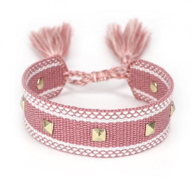 Bracelet d'amitié tissé - Enroulement en coton ajustable pour tous