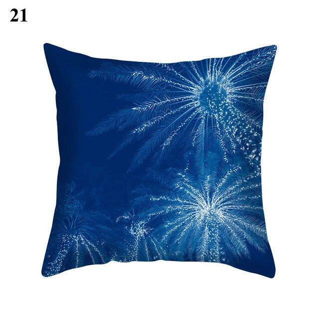 Funda de Cojín con Patrón Azul Elegante para Decoración del Hogar