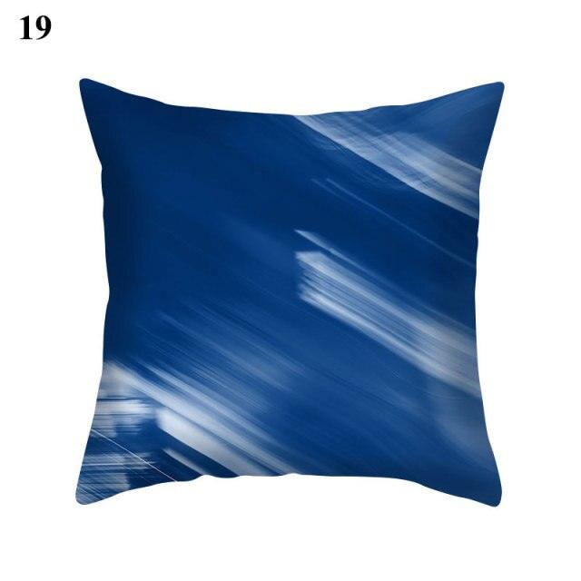 Funda de Cojín con Patrón Azul Elegante para Decoración del Hogar