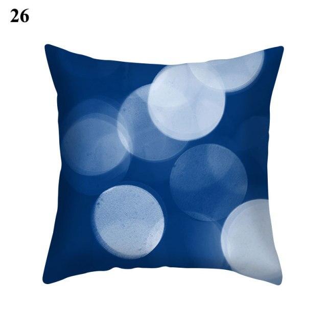 Funda de Cojín con Patrón Azul Elegante para Decoración del Hogar