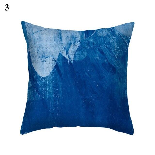 Funda de Cojín con Patrón Azul Elegante para Decoración del Hogar