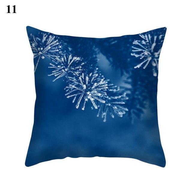 Funda de Cojín con Patrón Azul Elegante para Decoración del Hogar