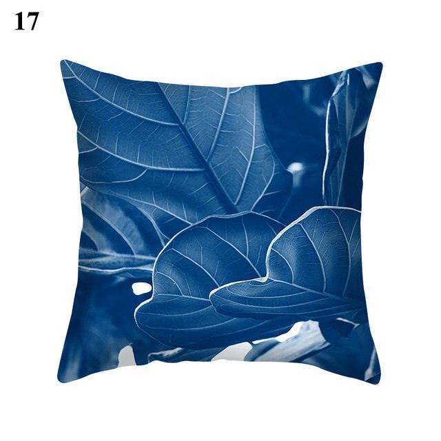 Funda de Cojín con Patrón Azul Elegante para Decoración del Hogar