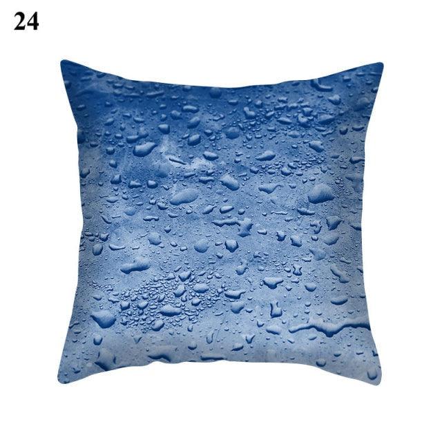 Funda de Cojín con Patrón Azul Elegante para Decoración del Hogar