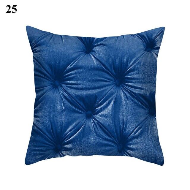 Funda de Cojín con Patrón Azul Elegante para Decoración del Hogar