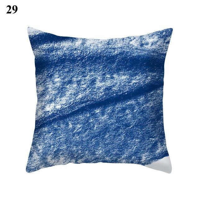 Funda de Cojín con Patrón Azul Elegante para Decoración del Hogar