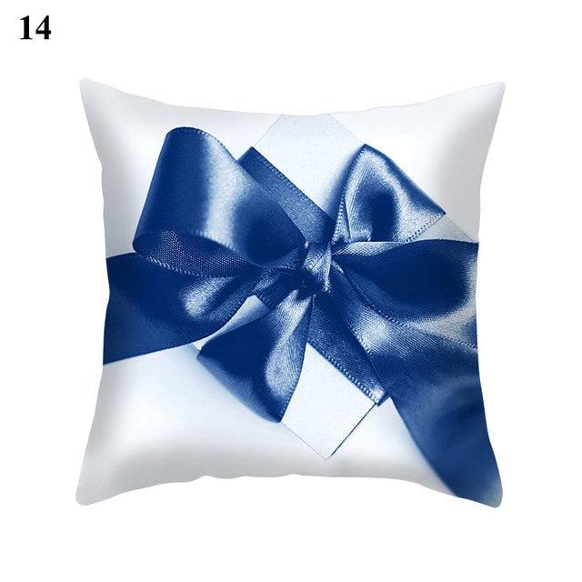 Funda de Cojín con Patrón Azul Elegante para Decoración del Hogar