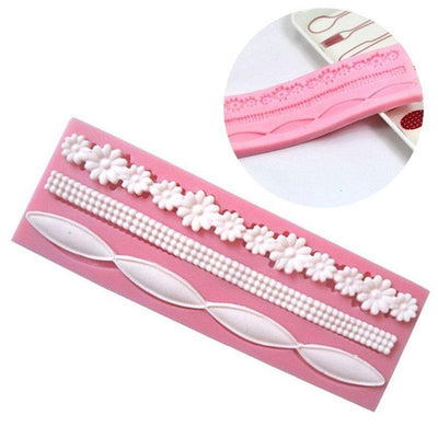 Silicone Lace Flower Cake Border Mold for Baking