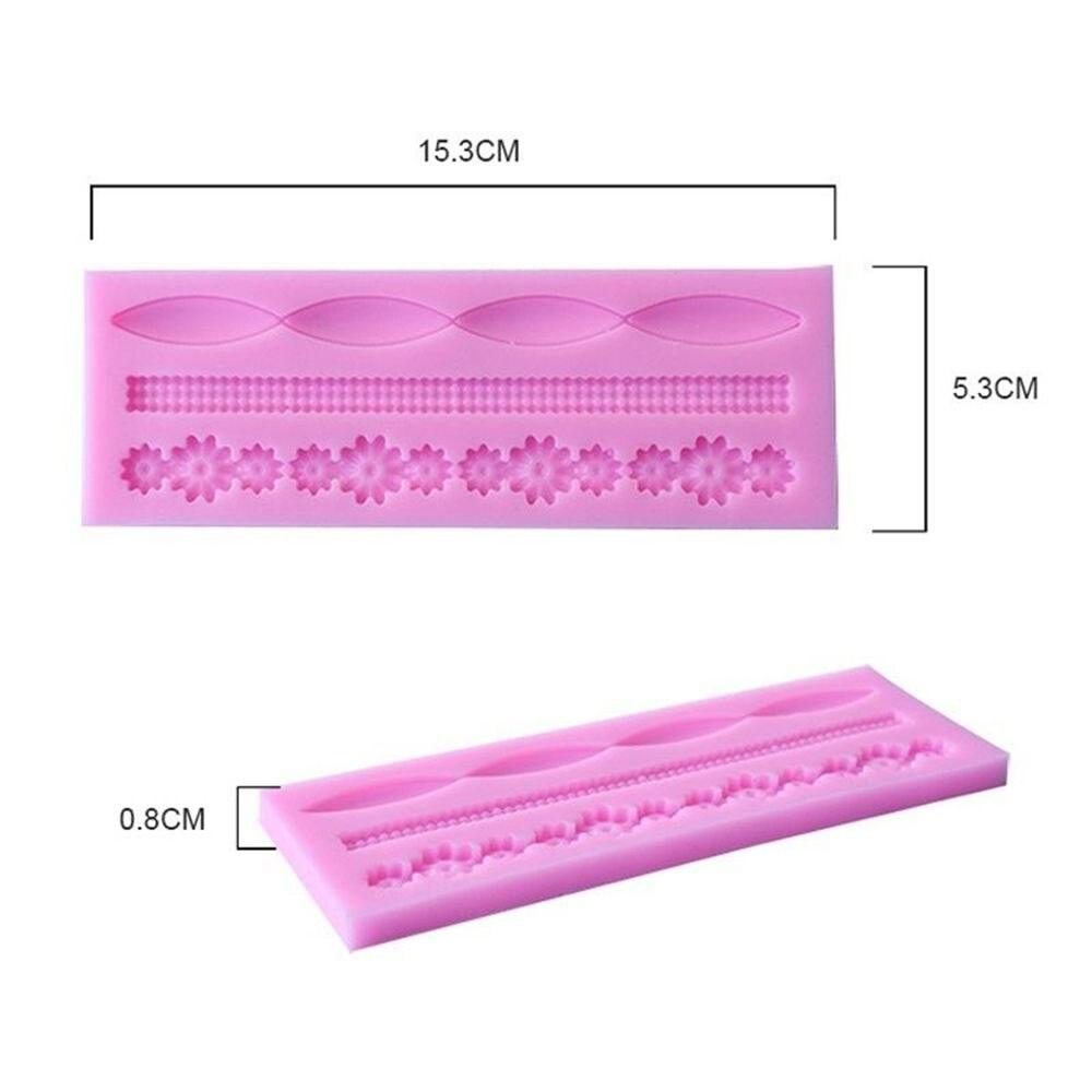 Molde de Silicona para Bordes de Pastel con Flores de Encaje