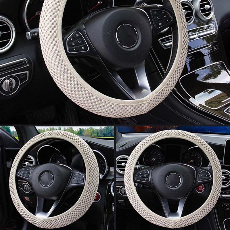 Funda de Volante de Seda de Hielo Premium - Antideslizante y Transpirable