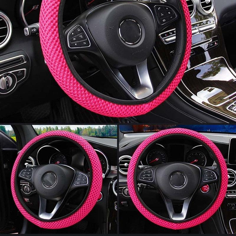 Funda de Volante de Seda de Hielo Premium - Antideslizante y Transpirable