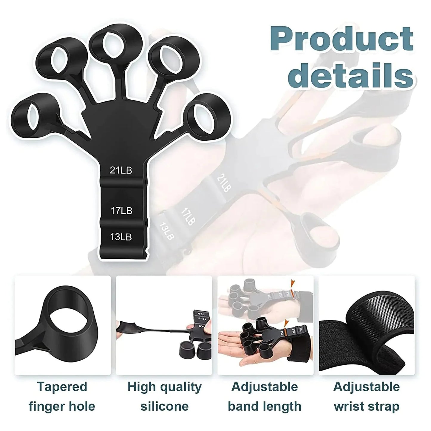 Silicone Grip Strengthener - Finger Stretcher for Hand Training